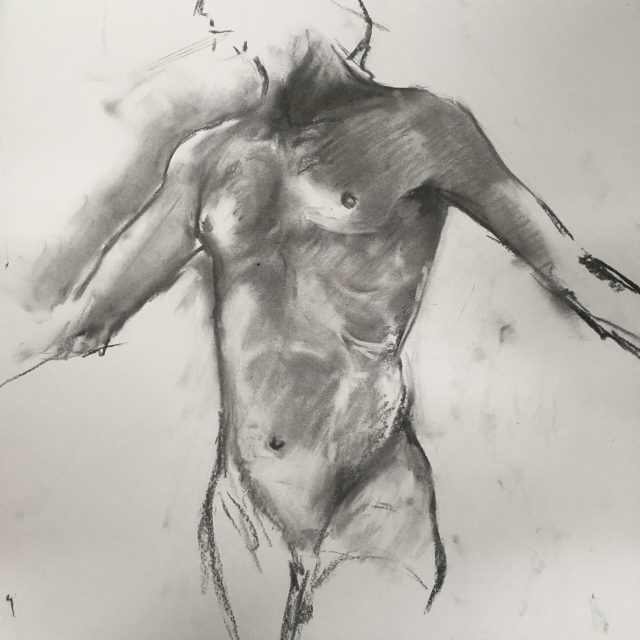 Quick Life Sketch in Charcoal